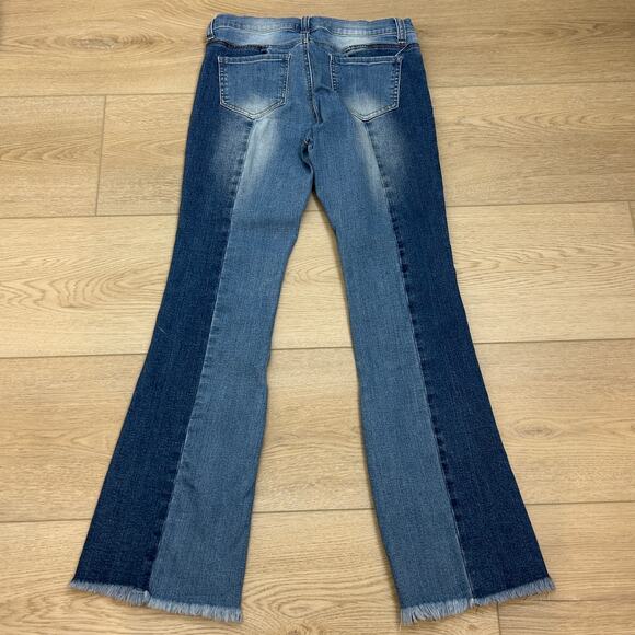 Litz Jeans Funky Faded Two-toned Fringe hem Size 30 - Picture 5 of 9